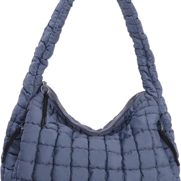 Puffer Tote Bag Nylon Large Capacity Crossbody Shoulder Handbag - Picture 1 of 6